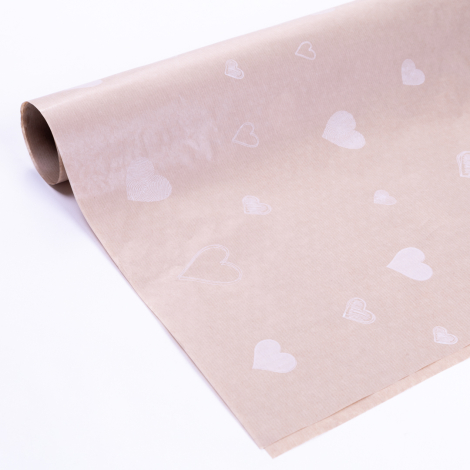 Wrapping paper, heart, 70x100 cm / 5 pcs (Kraft) - Bimotif