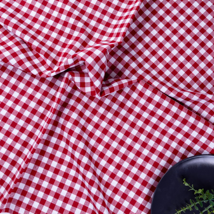 Woven fabric picnic tablecloth, red / 180x180 - 2