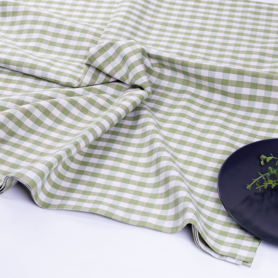 Woven fabric picnic tablecloth, green / 180x180 - 1