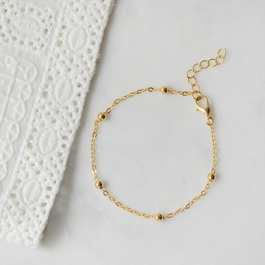 Gold plated ball chain bracelet - 1