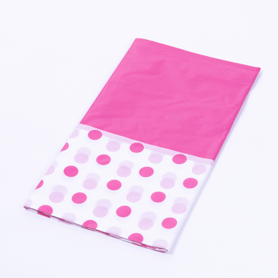 Liquid Proof Disposable Tablecloth, Pink Polka Dot, 120x185 cm / 1 piece - 1