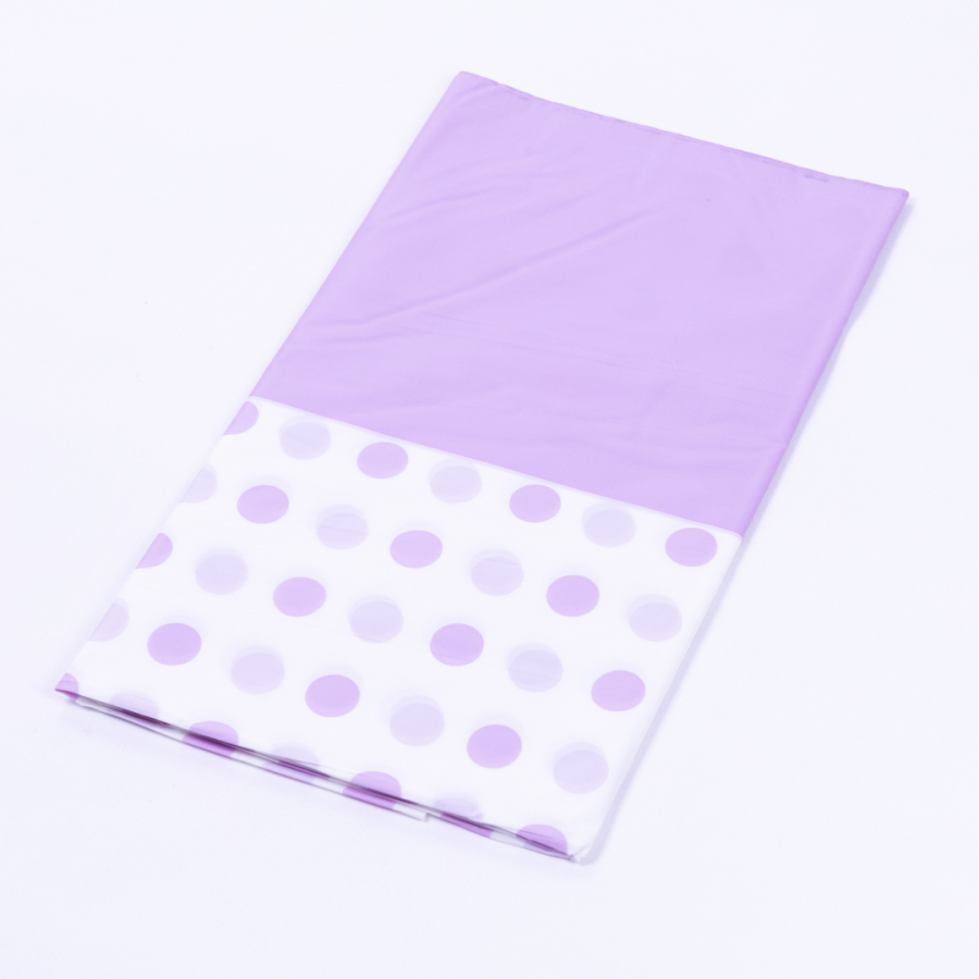 Liquid Proof Disposable Tablecloth, Purple Polka Dot, 120x185 cm / 1 piece - 1