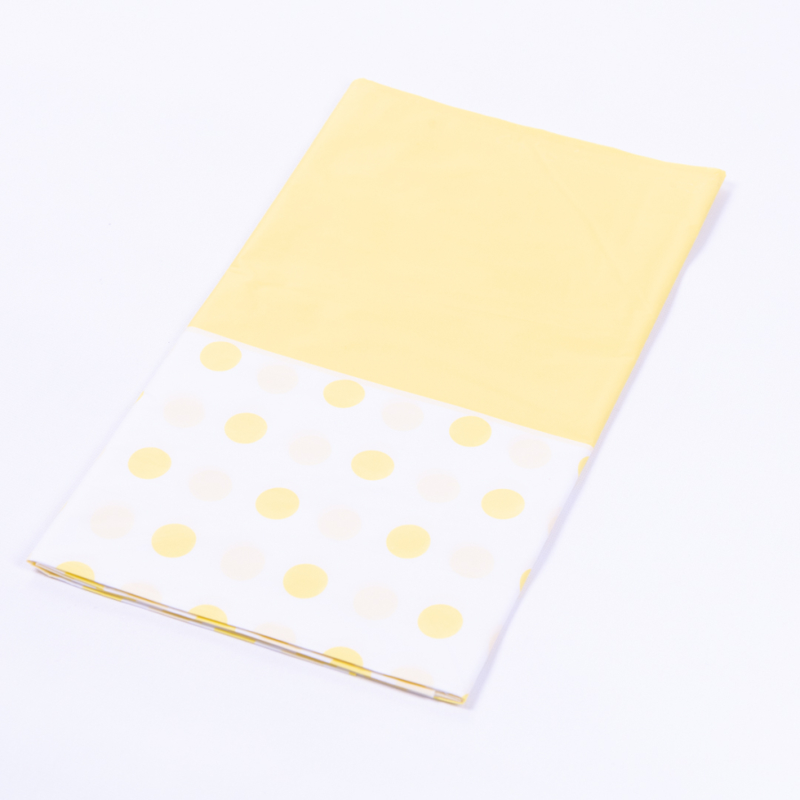 Liquid Proof Disposable Tablecloth, Yellow Polka Dot, 120x185 cm / 1 piece - 1