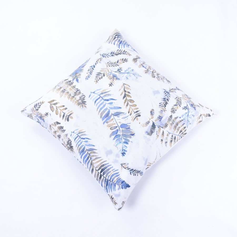 Leaf Pattern Zipped Cushion Cover 45x45 cm - 1