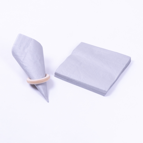 3-ply paper napkin 20 pcs, 33x33 cm / Silver - Bimotif