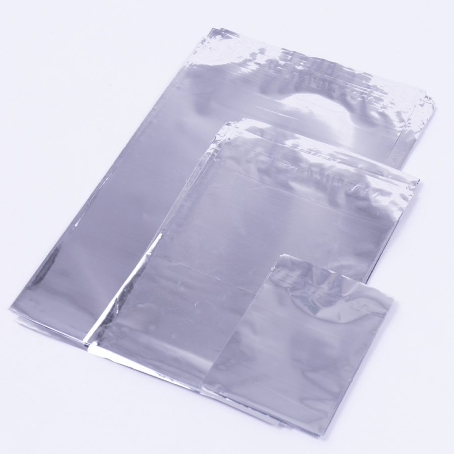 Metalised sachets 100 pcs, silver / 7x9 cm (3 packs) - 1