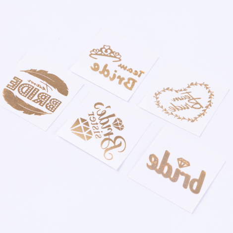 Temporary tattoo, Bride to Be, crown pattern / 5 pcs - Bimotif (1)