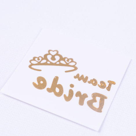 Temporary tattoo, Bride to Be, crown pattern / 5 pcs - Bimotif