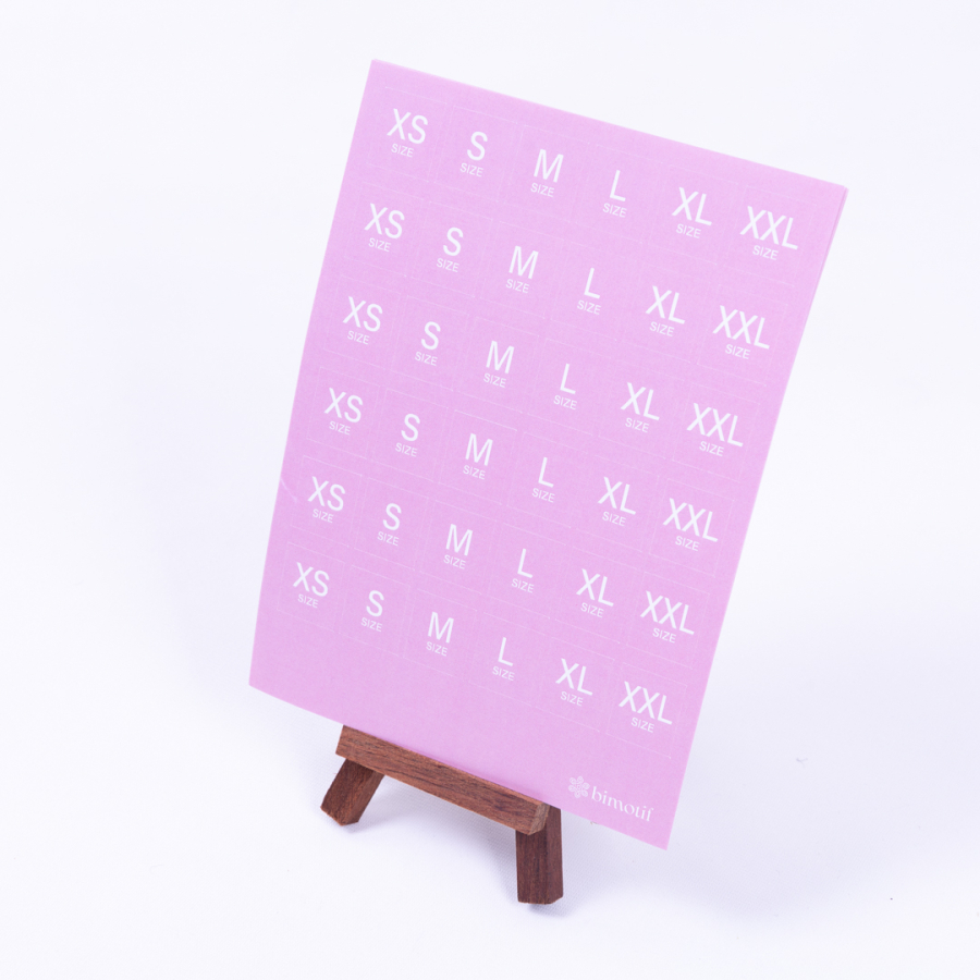 Size measurements sticker set, Pink, A5 / 2 sheets - 1