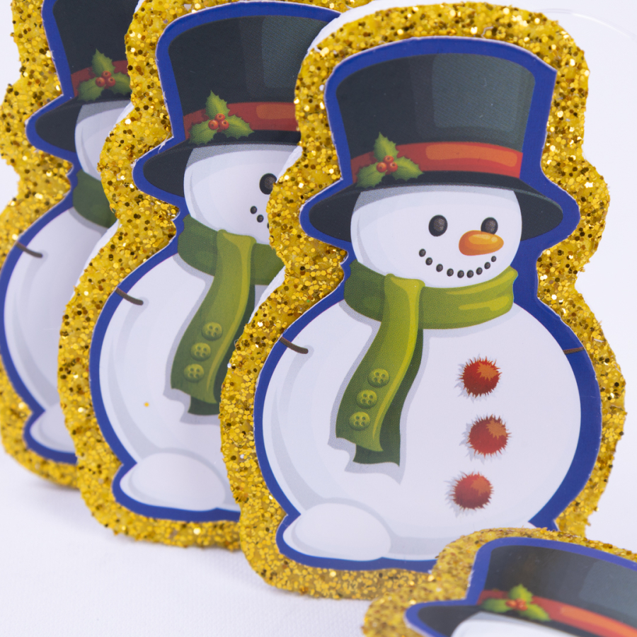 Styrofoam Christmas tree ornament, snowman / 3 pcs - 2