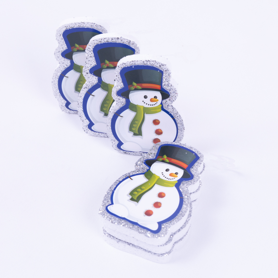 Styrofoam Christmas tree ornament, snowman / 3 pcs - 1