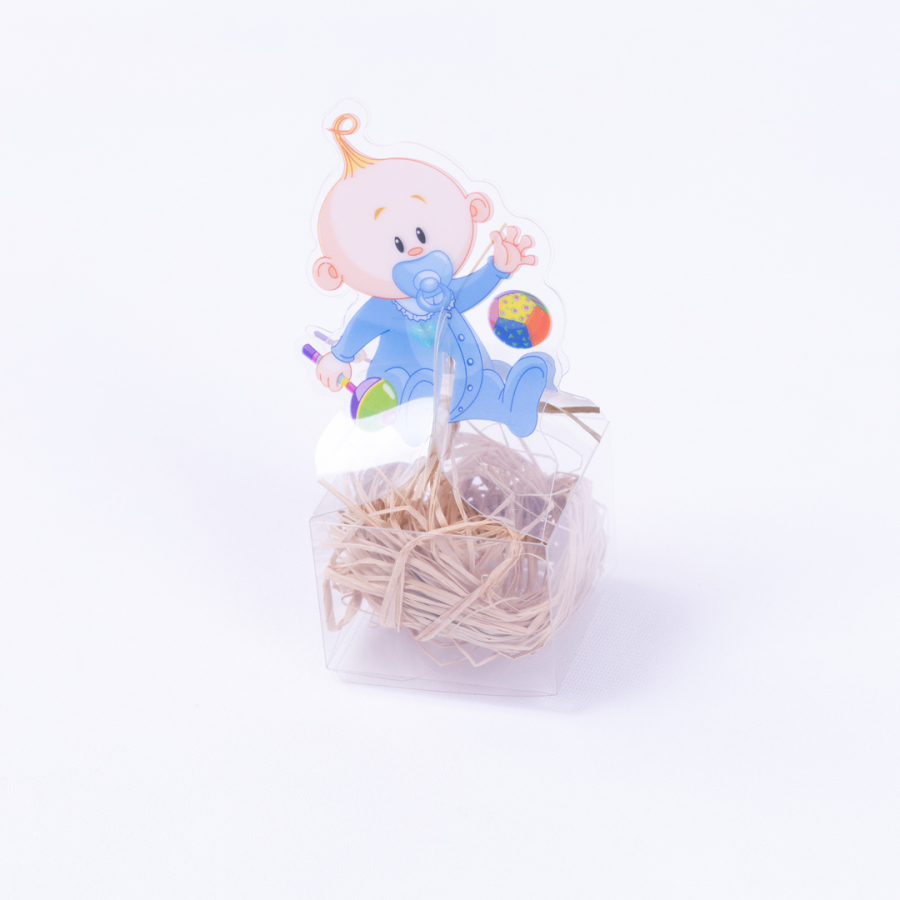 Transparent boxed gift baby boy figure / 10 pcs - 1