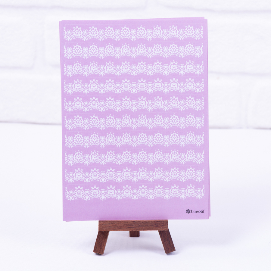 Lilac sticker set with lace motif, A5 / 2 sheets - 1