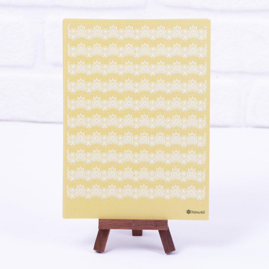 Yellow sticker set with lace motif, A5 / 2 sheets - 1