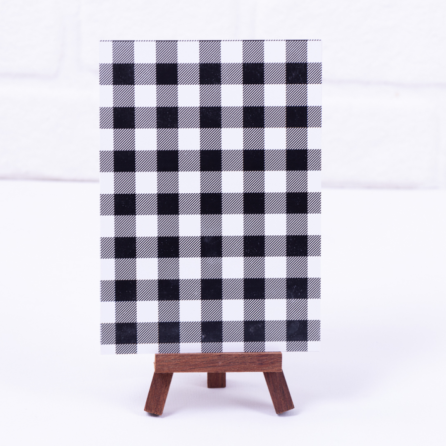 Note card with black check pattern, 12 x 17 cm / 2 pcs - 1