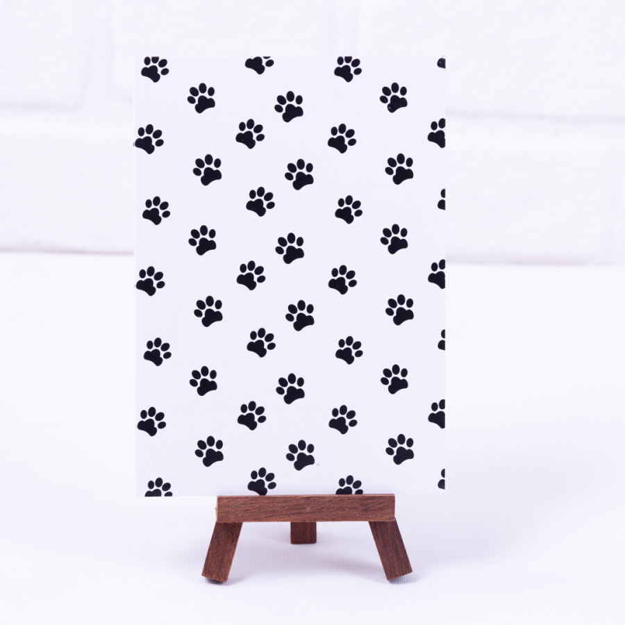 Paw pattern note card, 12 x 17 cm / 2 pcs - 1