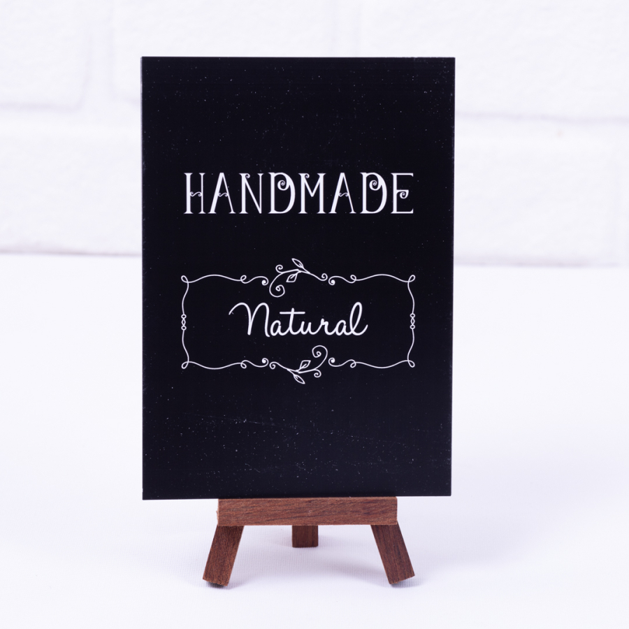 Black handmade-natural printed note card, 12 x 17 cm / 2 pcs - 1