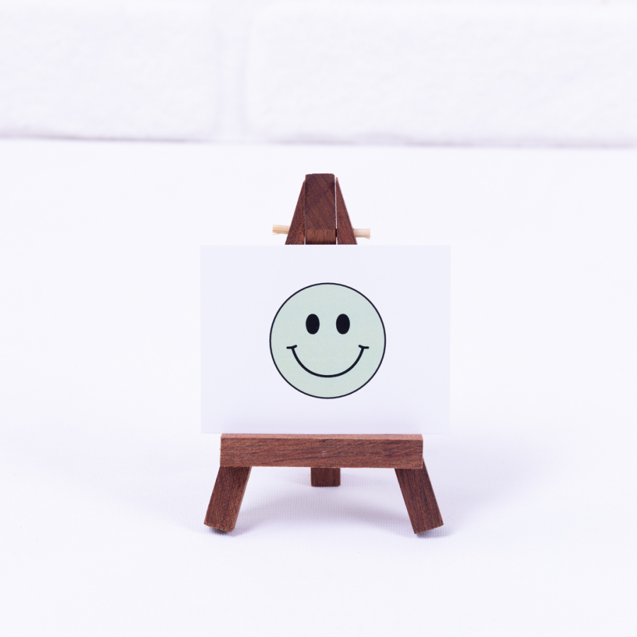 Smile, mini note and greeting card, mint 6,5 x 8,5 cm / 3 pcs - 1