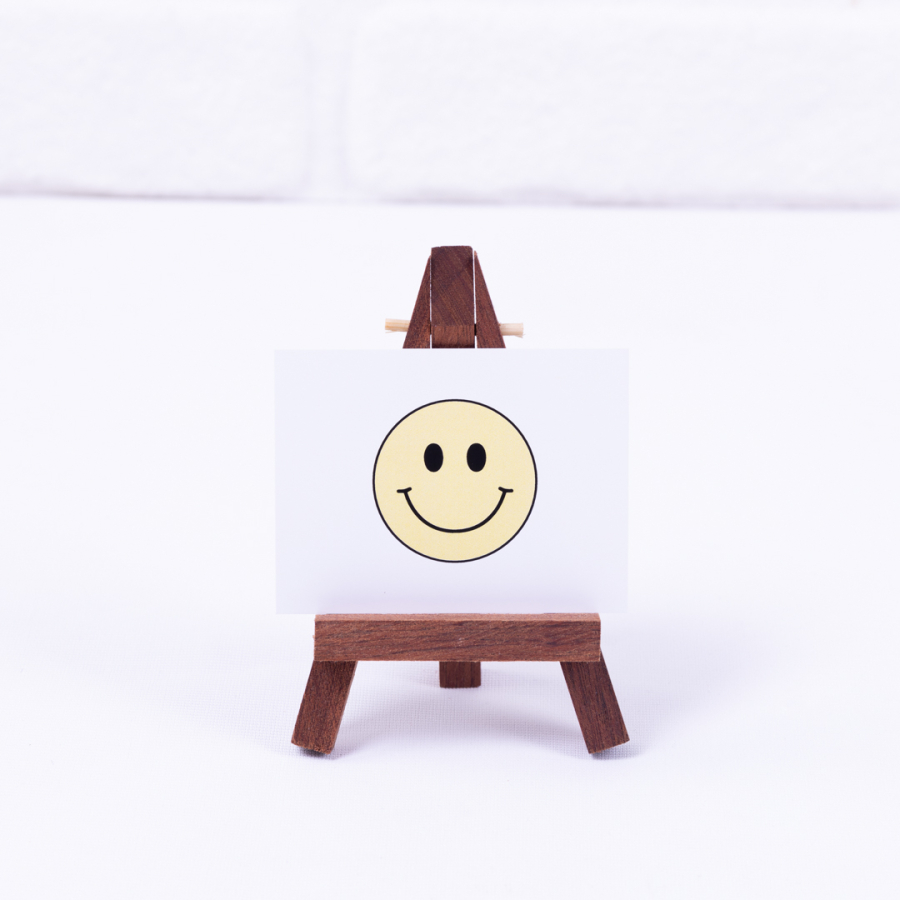 Smile, mini note and greeting card, yellow 6.5 x 8.5 cm / 3 pcs - 1