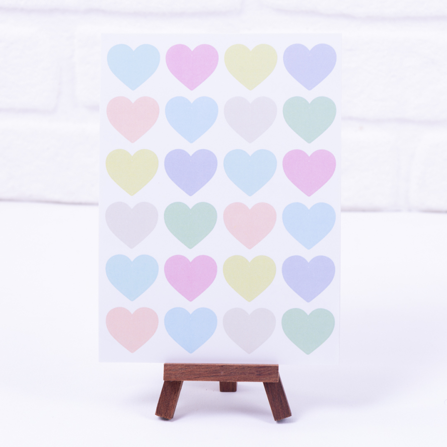 Mixed colour sticker set with heart, A5 / 2 pages - 1