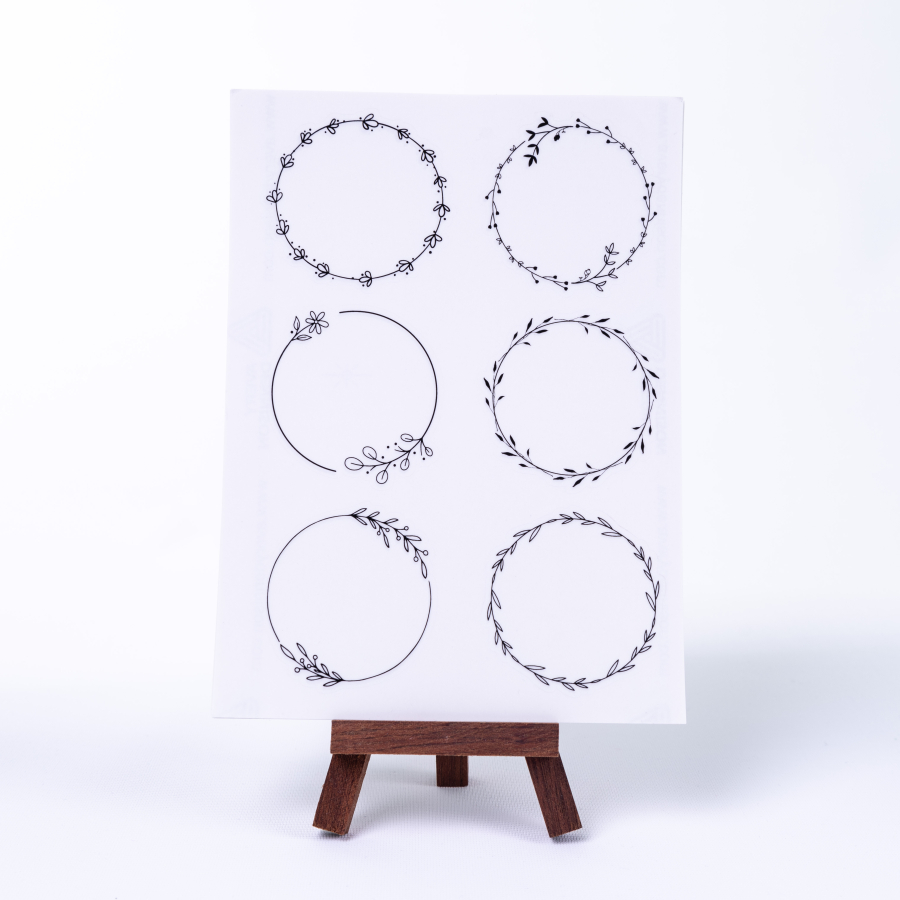 Set of large framed stickers for writing notes, circle, A5 / 50 sheets - 1