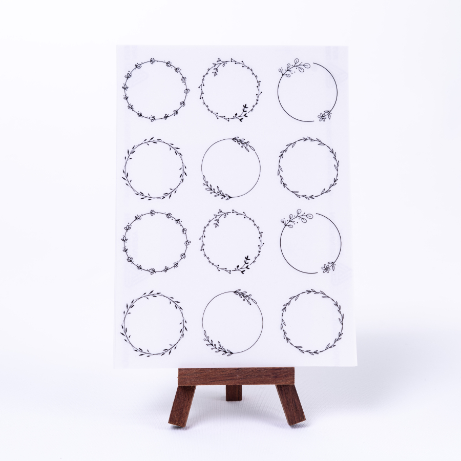 Set of small framed stickers for writing notes, circle, A5 / 50 sheets - 1