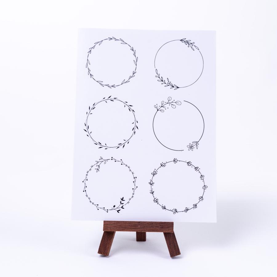 Large transparent frame sticker set, circle, A5 / 50 sheets - 1