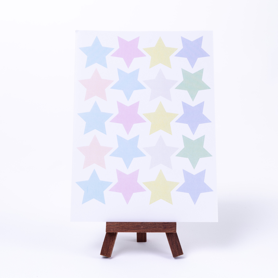 Colorful star sticker set, A5 / 2 sheets - 1