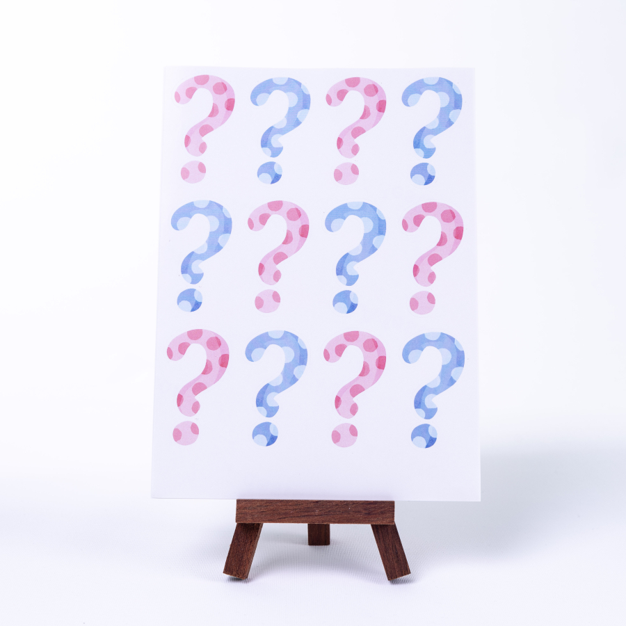 Patterned, Colorful question mark sticker set, A5 / 2 sheets - 1