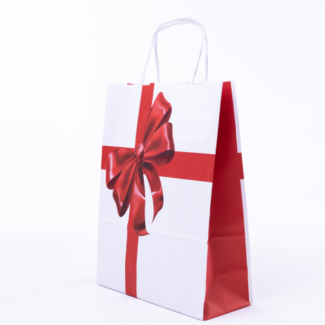 Paper bag with twist handle, 18x8x24, Ribbon / 3 pcs - Bimotif