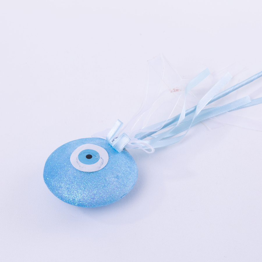 Styrofoam ornament evil eye stick, blue / 2 pcs - 1