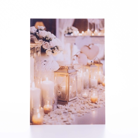 Wedding and invitation card, note can be written on the back, decorative candles, 12x17 cm / 25 pcs - 2