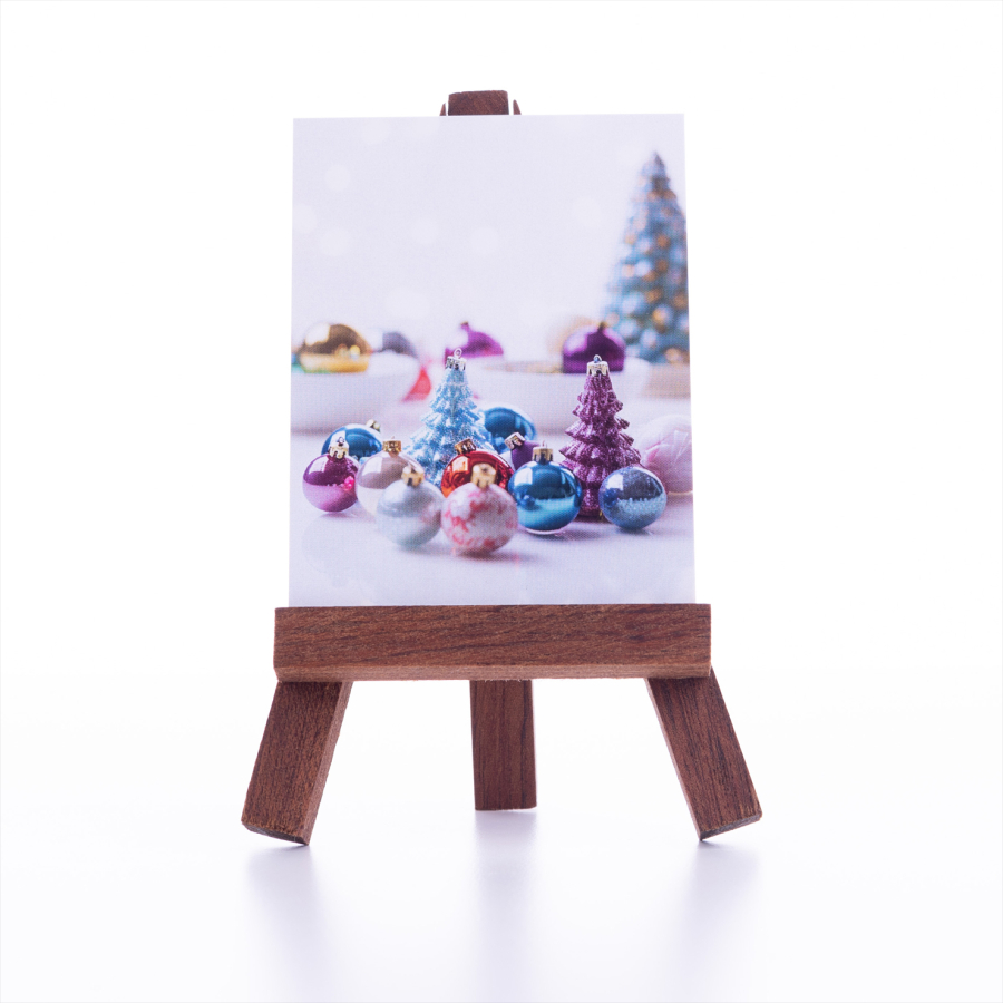 Christmas note and greeting card, Colorful cones and balls 6.5 x 8.5 cm / 3 pcs - 1