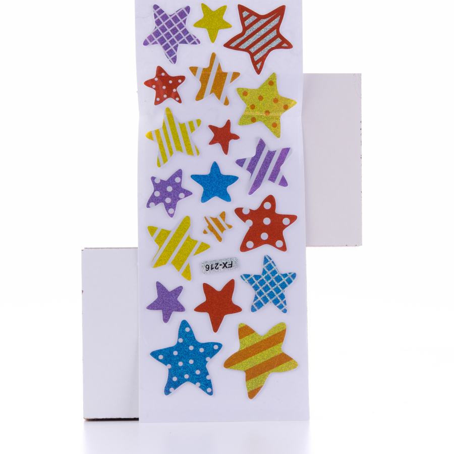 Embossed adhesive sticker, line-shaped stars / 5 pages - 1