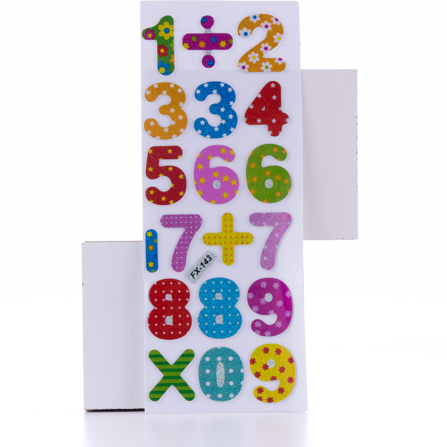 Embossed adhesive sticker, Colorful dotted maths set / 5 pages - 1