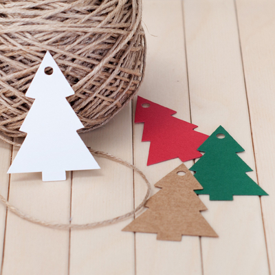 Coloured Hang Tags pine, white / 20 pcs - 2