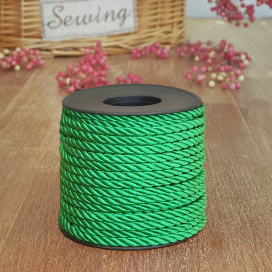 Grass green cord, 4 mm / 5 metres - 1