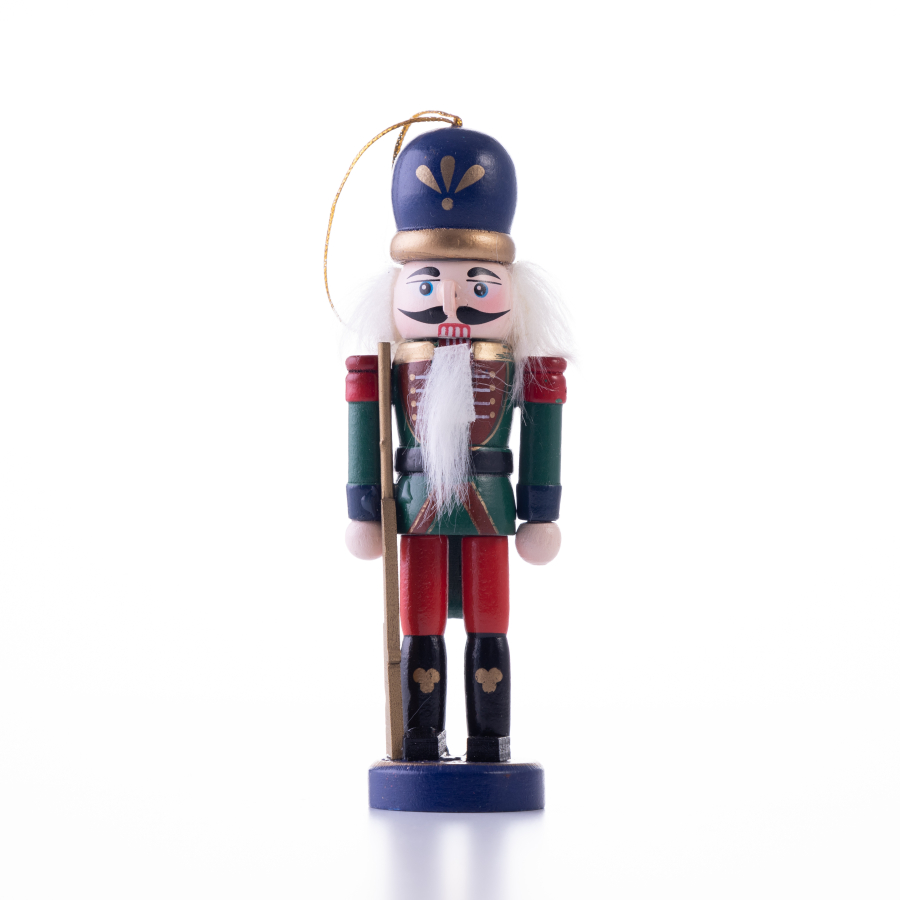 Christmas ornament Nutcracker, 13 cm, with blue hat / 1 piece - 1