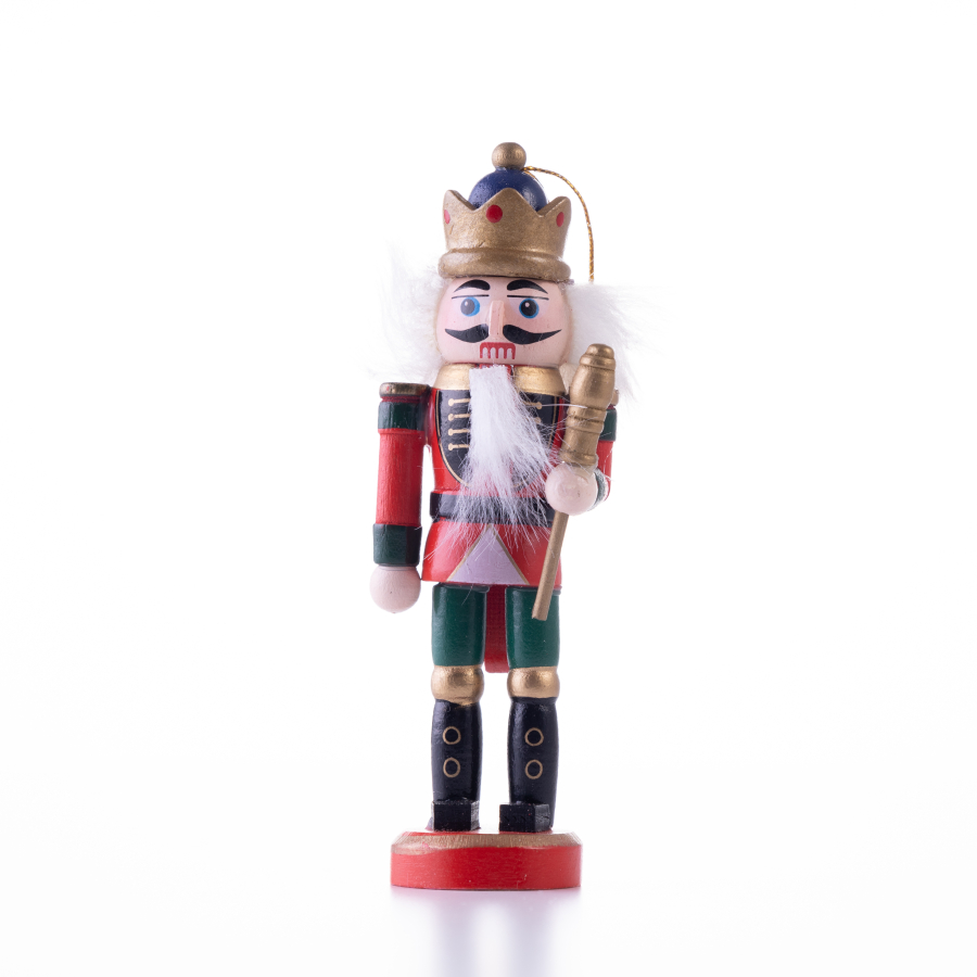 Christmas ornament Nutcracker, 13 cm, Gold Crown / 1 piece - 1