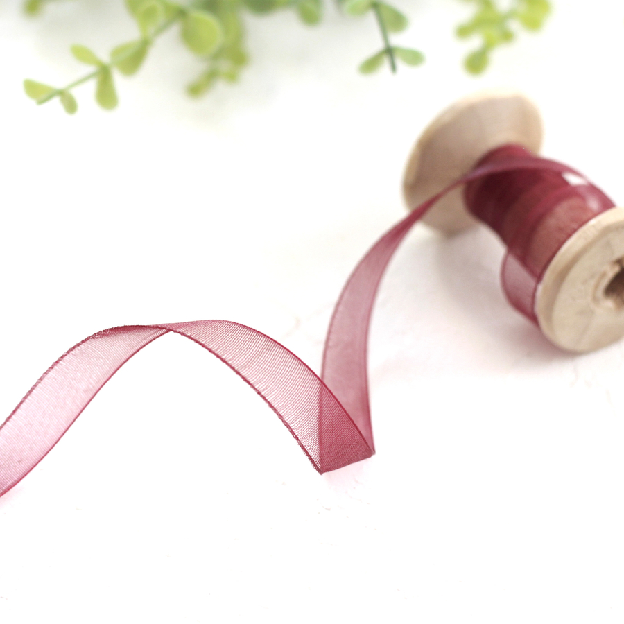 Organza ribbon, 20 metres / Burgundy - 1