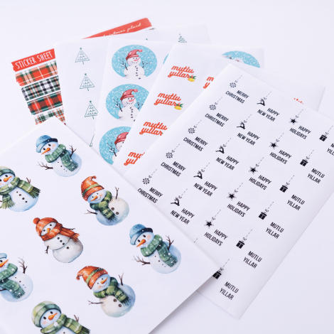 14 pcs mixed sticker christmas set / 1 piece - Bimotif