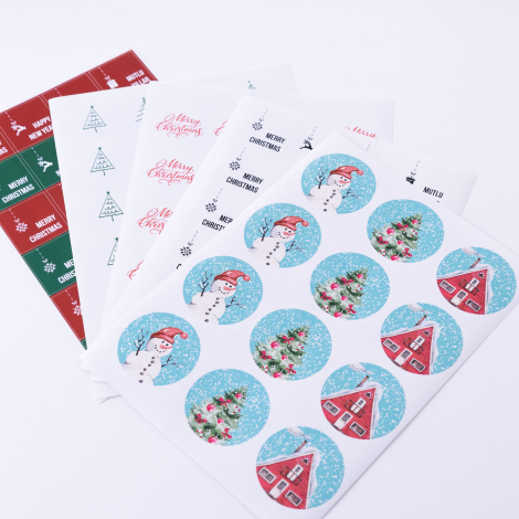 14 pcs mixed sticker christmas set / 1 piece - 3