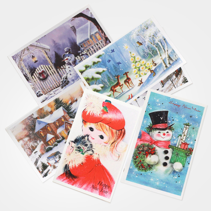 15 pcs postcard, envelope and sticker Christmas set / 1 piece - 2