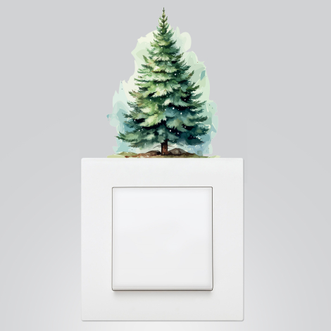 Christmas socket sticker 9x12 cm, Pine tree / 5 pcs - Bimotif