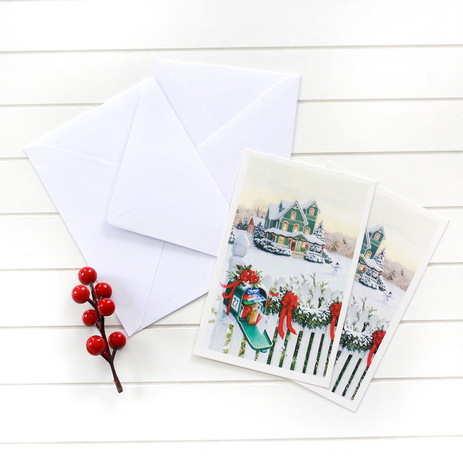 Christmas postcard-envelope set, Christmas mail / 25 pcs - 2