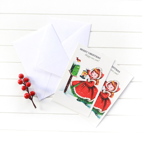 Christmas postcard-envelope set, greeting mail / 25 pcs - 2