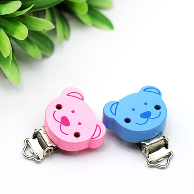 Clip, teddy bear / 1 piece (Blue) - 1