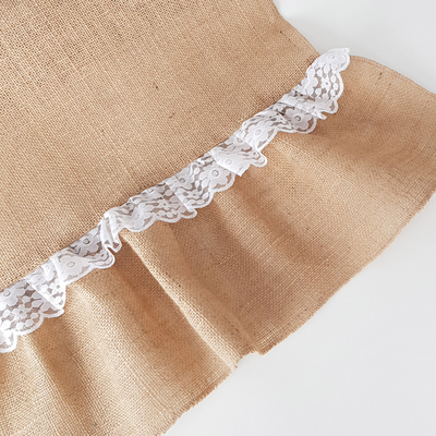 Jute runner, flounced lace / 45x235 cm / 10 pcs - 2