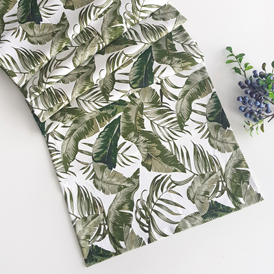 Leaf patterned runner, green / 45x170 cm / 10 pcs - 1