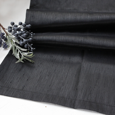 Black Ottoman silk runner / 45x170 cm / 10 pcs - 3